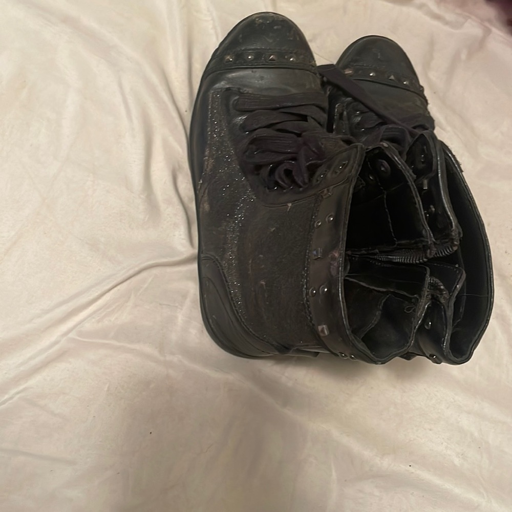 Black combat boots